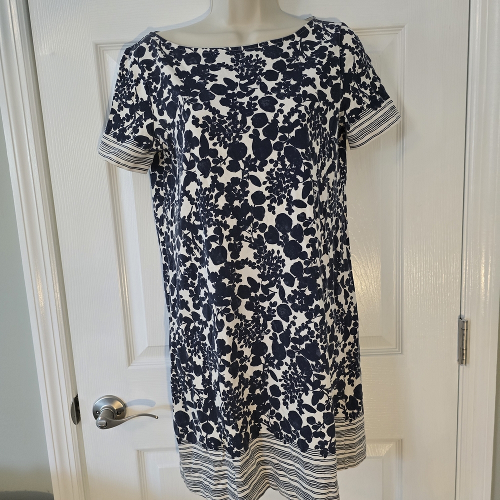 Tory Burch Navy and White Floral Dress